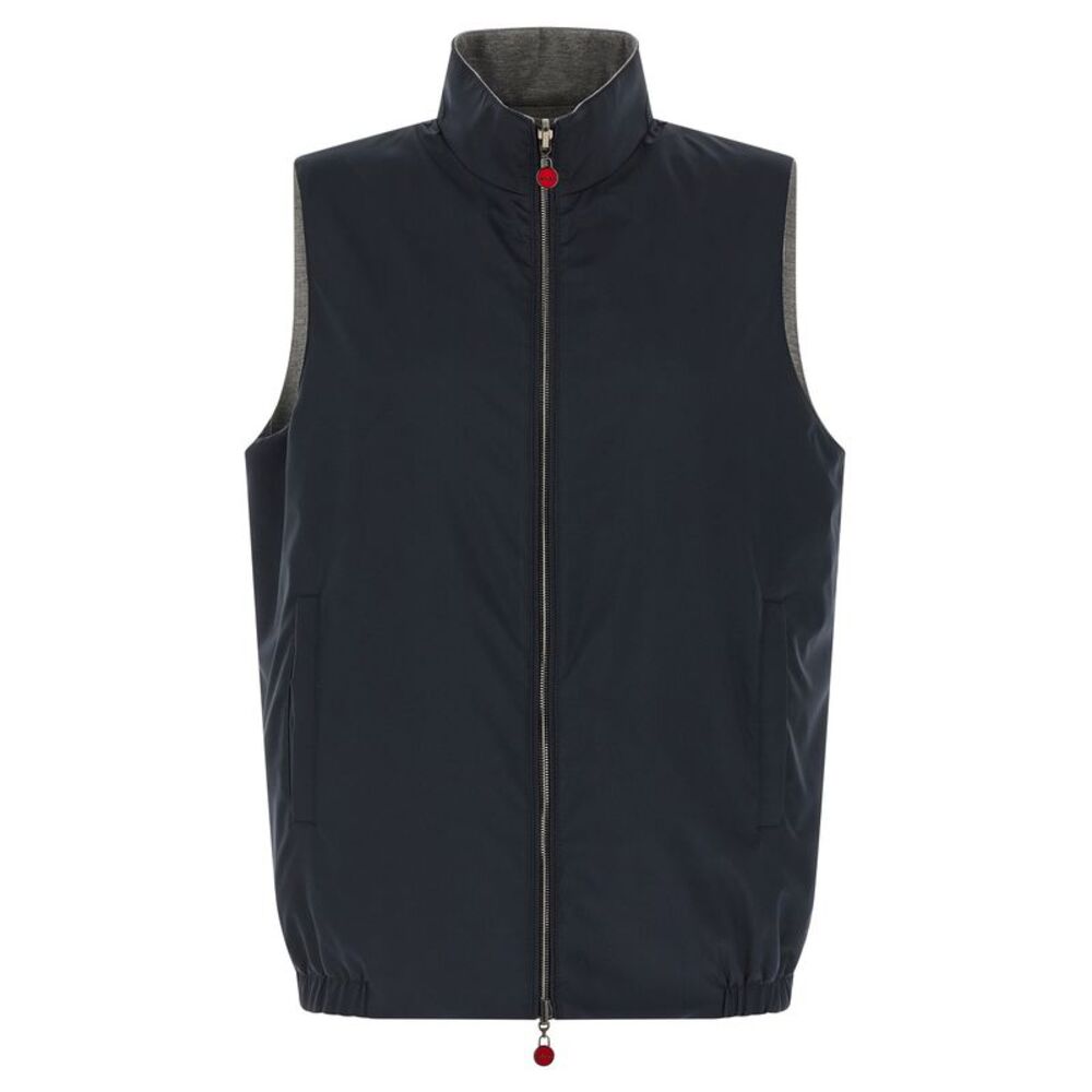 Kiton Blue Cotton Sleeveless Men's Jacket